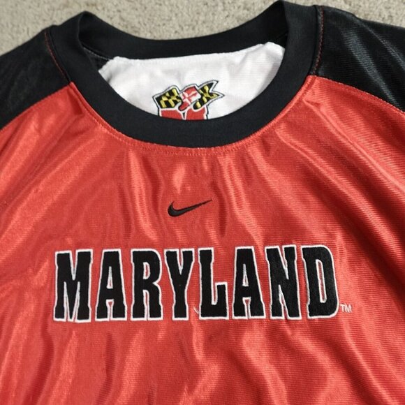 Vintage Nike University of Maryland Jersey XL White Red Reversible Embroidered - Picture 1 of 11